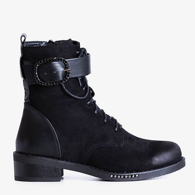Schwarze Damenstiefel mit Roubaix-Schnalle - Schuhe