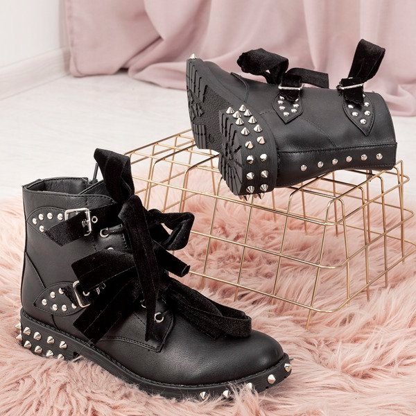 Black boots with Jega decorations - Footwear