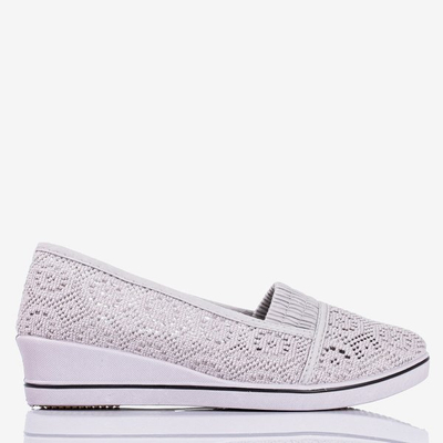 Graue Ballerinas auf Keilabsatz Paciencia - Schuhe