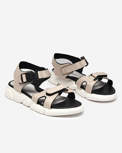 Glänzende Kindersandalen in Beige Leepe - Schuhe