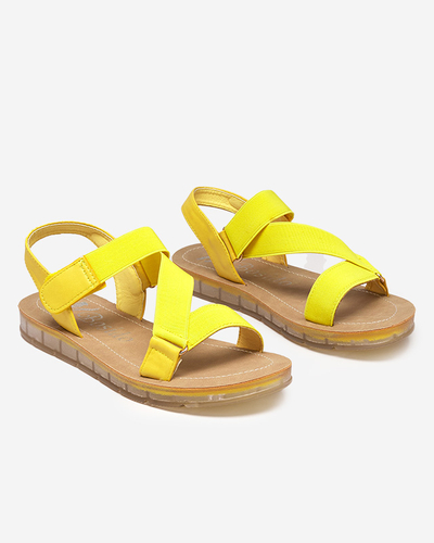 Gelbe Damensandale mit Gummizug Allab- Footwear