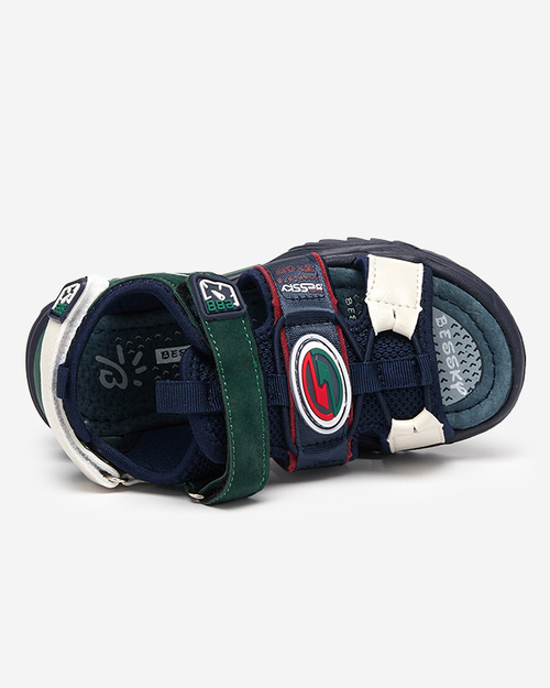 Босоніжки для хлопчиків темно-синього та зеленого кольору на липучках Roser-Footwear