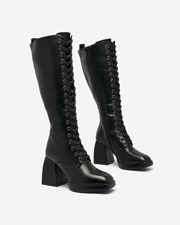 Royalfashion Damen Schnürstiefel in schwarz Geiotta