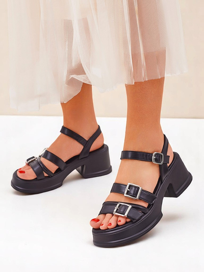 Royalfashion Damensandalen mit niedrigem Blockabsatz Otteze