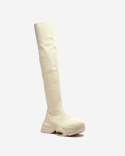 Beige Damenstiefel zum Hineinschlüpfen Georisa - Footwear