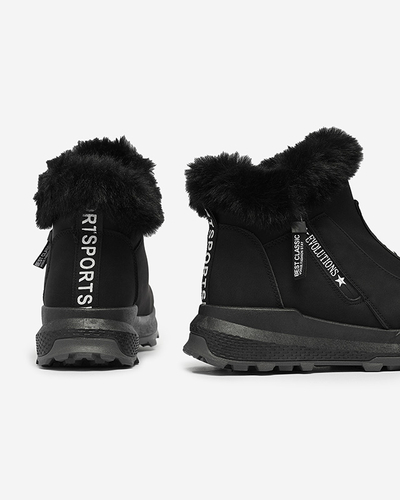 Valentina Schwarze Stiefeletten mit Fell
