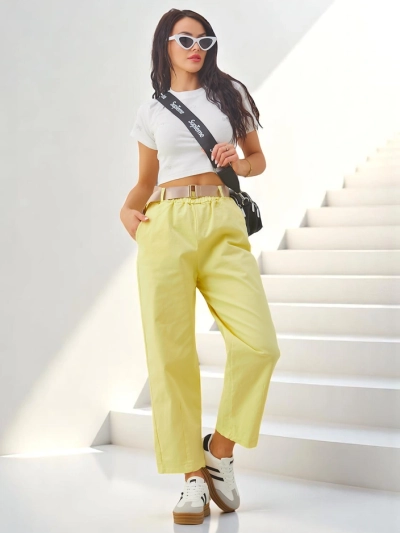 Royalfashion Baumwolle gerade Damenhose Stoff