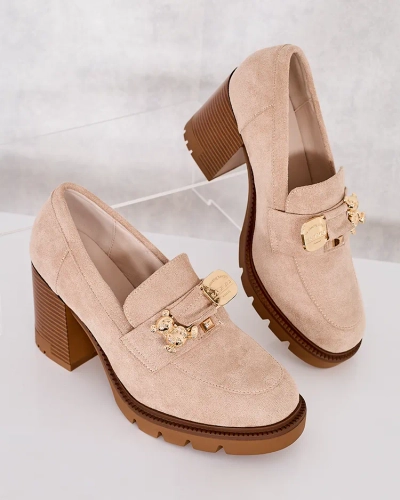 Royalfashion Damen hohe Stiletto Mokassins Nezii