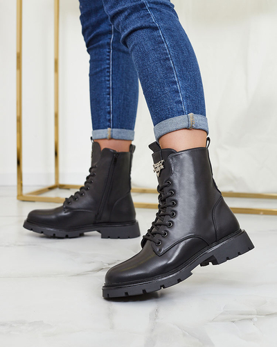 Royalfashion Чорні жіночі високі черевики Stepurba