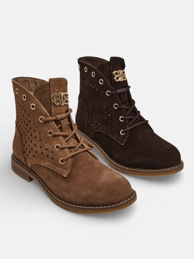 Ажурні ботильйони жіночі зі шкіри натуральної Aurelias