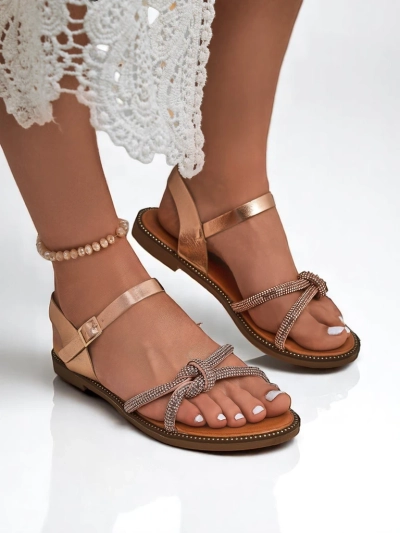 Royalfashion Damen Sandalen mit dekorativen Zirkonia Bella Shine