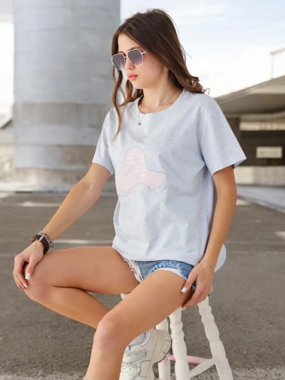 Royalfashion Damen Baumwollbluse mit Druck
