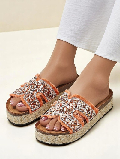 Royalfashion Damen-Pantoletten mit Candy Candy Verzierungen