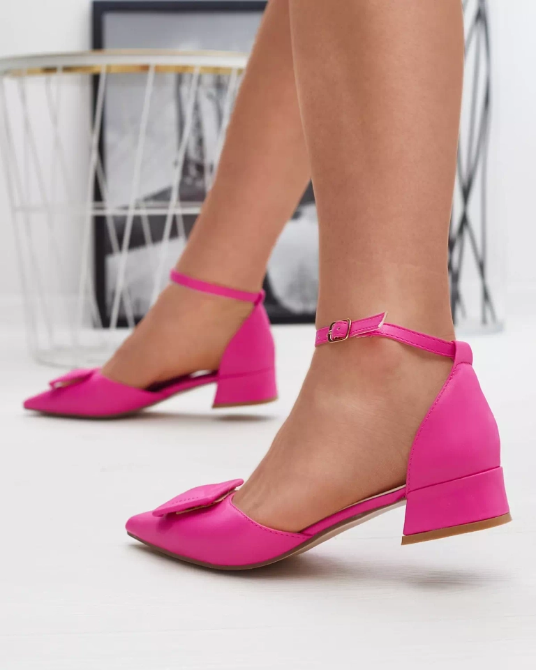 Fuchsiafarbene Damenpumps mit flachen Absätzen Beriji - Schuhe
