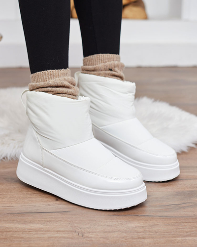 Royalfashion White Maderta Damen Schlupf-Schneestiefel