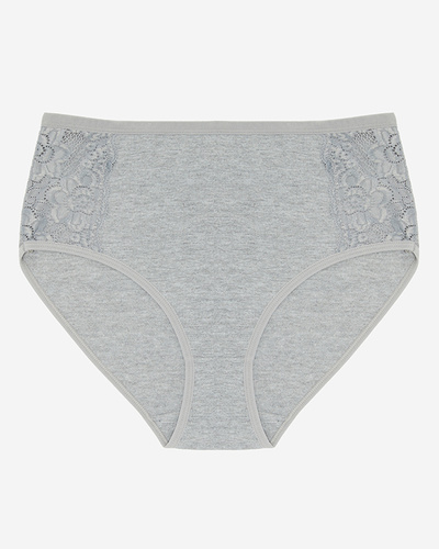 Klassischer Damenslip, graue Farbe. PLUS SIZE- Unterwäsche