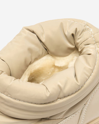 Royalfashion Damen Schlupf-Schneestiefel in hellbrauner Farbe Ademra
