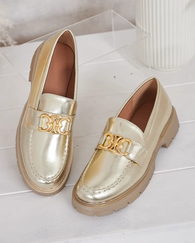 Goldene Chloé Mokassins Eleganter Damenstil