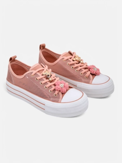 Royalfashion Damen perforierte Sneaker mit Verzierungen Osdo
