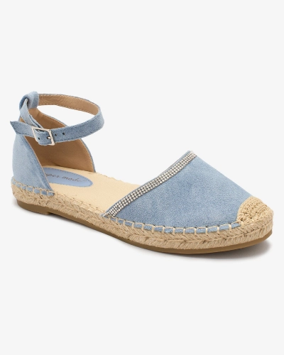 Royalfashion Damen-Espadrilles mit Zirkonen in blau Rieta
