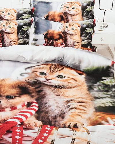 Різдвяна постільна білизна Royalfashion 140x200 комплект з 4-х частин