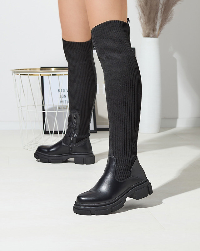 Curve Flache Overknee Stiefel Asos Design Socken Stiefel Overknee