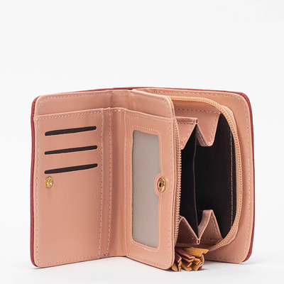 Kleine rote Damenbrieftasche mit Schlüsselring - Accessoires