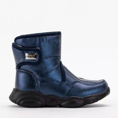 OUTLET Marineblaue Schneestiefel für Kinder mit Klettverschluss Keveri - Schuhe