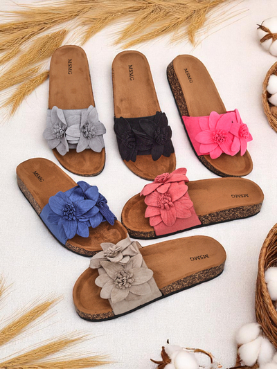 Royalfashion Damen Sandalen mit Blumen Foules