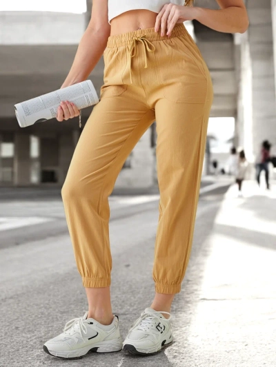 Pantaloni Elegante Dorico Camel - Modische lange Hosen