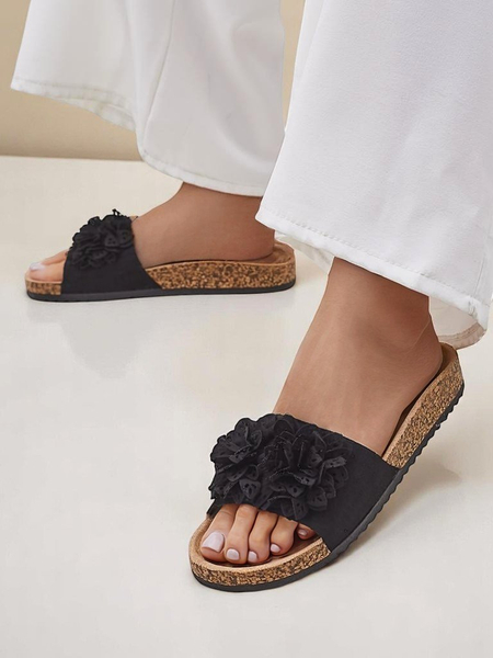 Royalfashion Damenslides mit floralen Akzenten Occes