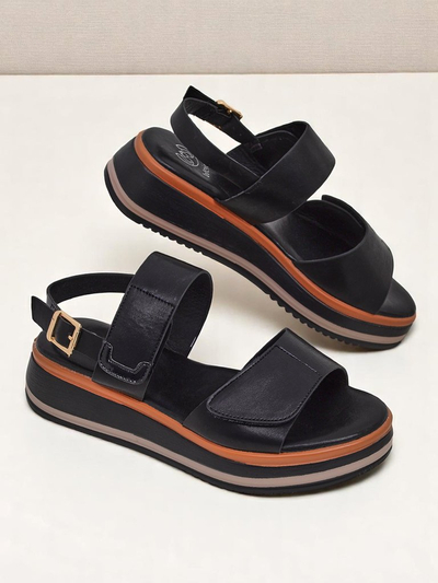 Royalfashion Damensandalen mit dickerer Sohle Tulipp