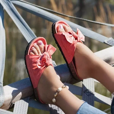 OUTLET Rosa Flip-Flops mit Schleife Summer Blow - Schuhe
