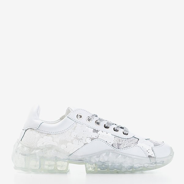 Weiße Damen-Sportschuhe mit Pailletten Polja - Footwear
