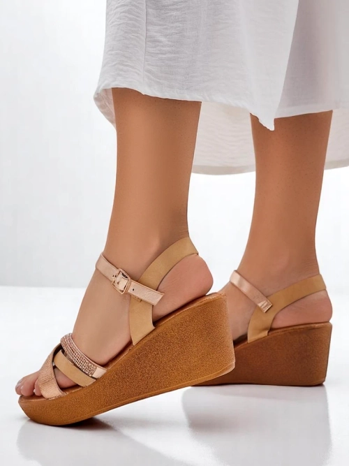 Royalfashion Жіночі в'язкові сандалії з рыцями та блискітками Glittera