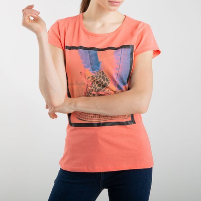 Coral T-Shirt mit kurzen Ärmeln - Blusen 1