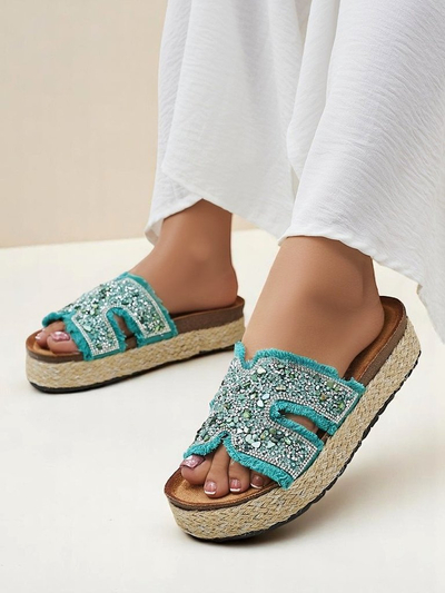 Royalfashion Damensandalen mit Candy Candy Dekorationen