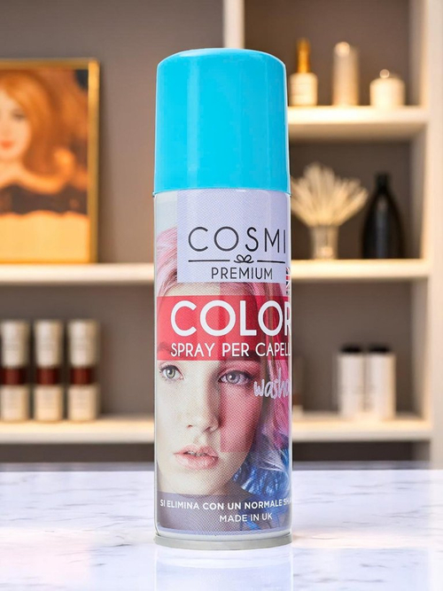 Лак-спрей для волосся кольоровий синій