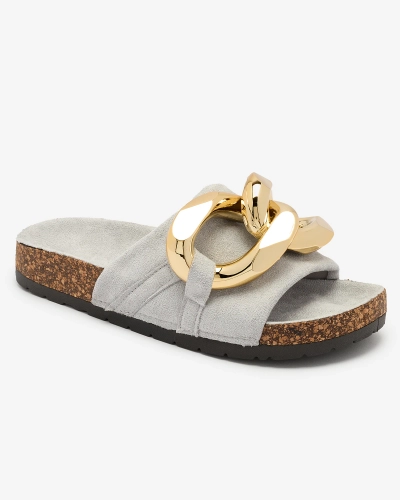 Royalfashion Damen Flip-Flops mit Kunststoffkette in grau Opikri