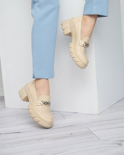 Beige Damenschuhe auf massiver Erikela-Sohle - Schuhe