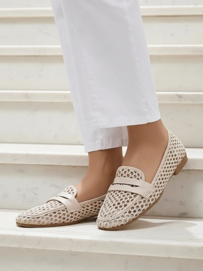 Beige Royalfashion Primavera Aelia Mokassins aus Stoff mit mandelförmiger Spitze