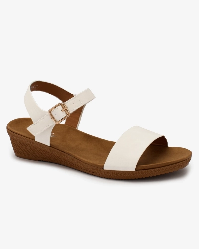 Royalfashion Weiße Damen Öko-Ledersandalen Classy Stylish