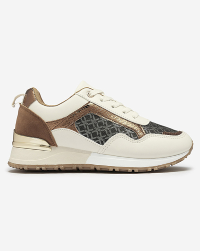 Damen-Schnürschuhe in Beige und Braun Mnerio- Footwear