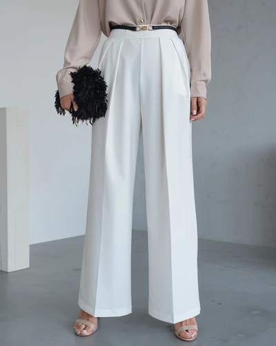 Royalfashion Weite Damenhose mit Bügelfalte