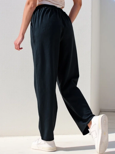 Royalfashion Baumwolle gerade Damenstoffhose