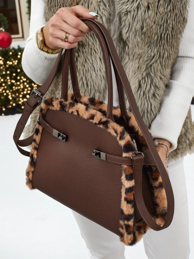 Kleine Damenhandtasche aus Öko-Leder mit Leopardenmuster Panthory