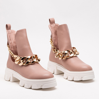 Rosa Damenstiefel mit Kette Tenkay - Footwear