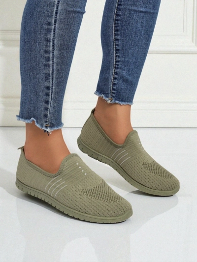 Damen Stoff Slipper Hypatia Verde mit flacher Sohle
