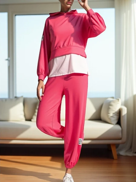 Royalfashion Damen Baumwollset mit Shirt-Einsatz