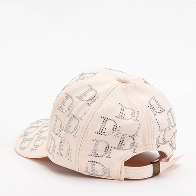 Cremefarbene Baseballkappe mit Zirkonia - Accessoires